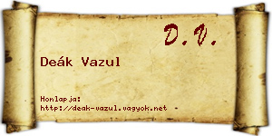 Deák Vazul névjegykártya